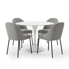 BASEMENT HOME - Juego de Comedor Ines Creston 4 Sillas Gris