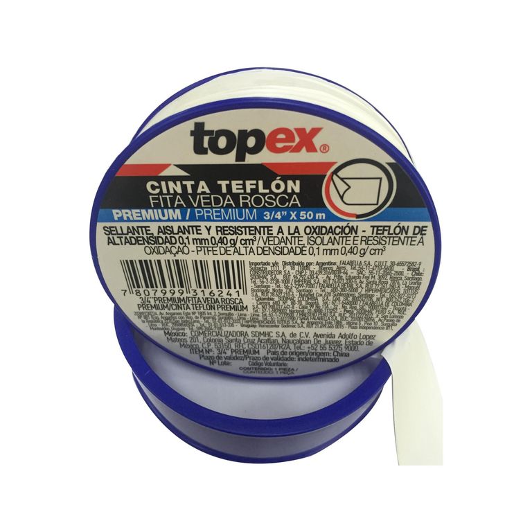 Cinta Teflón Premium 3/4'' x 50m