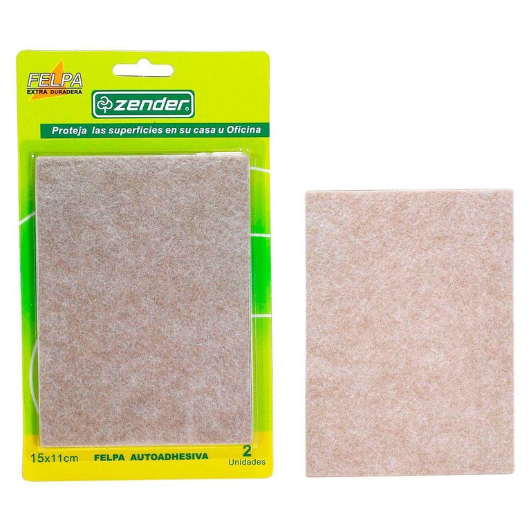 Deslizador para Muebles de Felpa Adhesiva Rectangular Beige 15x11 cm x 2unid