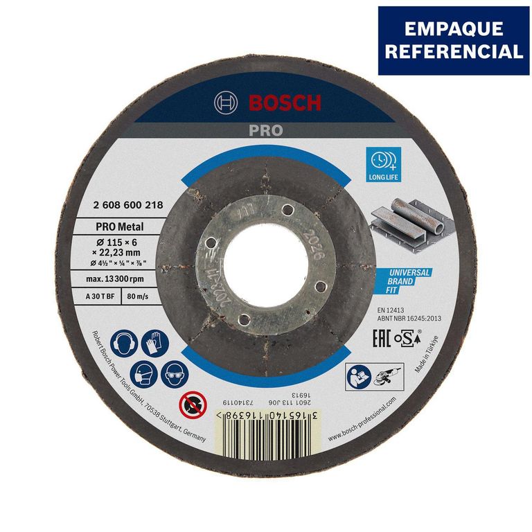 Disco Abrasivo Desbaste para acero 115 x 6 mm