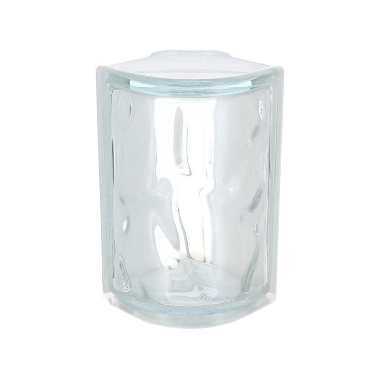 Bloque de vidrio Esquinero Curvo Olas 13x19x8cm