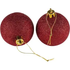 DEAR SANTA - Set 12 Esferas Escarcha Roja Navidad 6cm