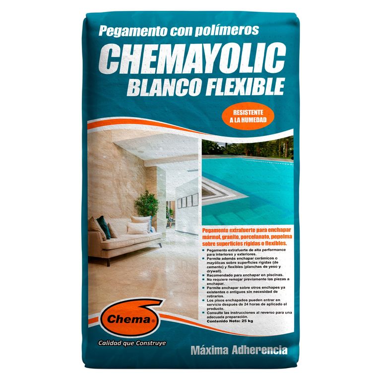 Pegamento para Cerámicas o Porcelanatos Blanco Flexible 25kg