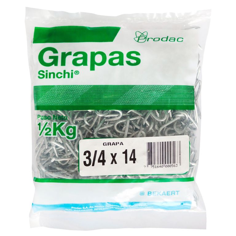 Grapa Mallera 3/4" x 14 Bolsa por 1/2kg