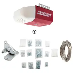 undefined - Combo Motor Power Gate 1/2 HP Donosti + Accesorio para instalación eléctrica Producto Exclusivo + Cable Acero para Sistema Puerta Cochera Donosti + Manija Acero para Sistema Eléctrico Donosti