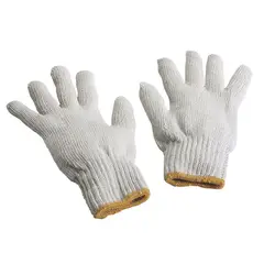 KARSON - Guantes de Seguridad Hilo Color Natural con Puntos PVC de Negro