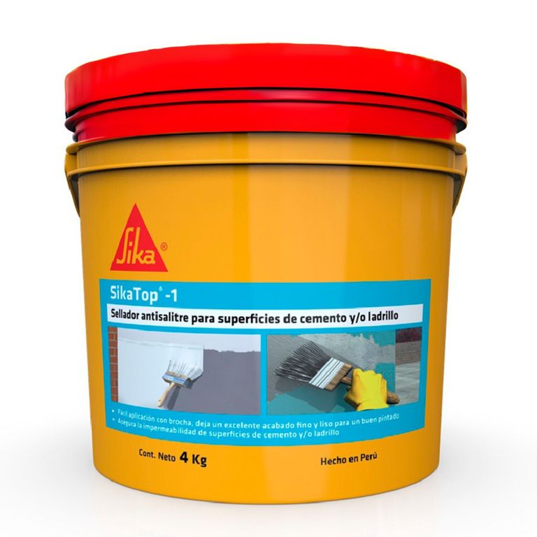 Sellador Antisalitre y Humedad Sikatop 1 Gris 4kg