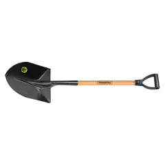 TRAMONTINA - Pala Punta Huevo Acero Negro con Mango de Madera 27x16.1cm