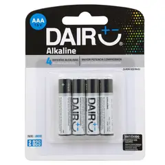DAIRU - Pack de 4 Pilas Alcalinas AAA 1.5V