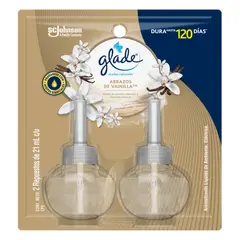 GLADE - Repuesto ambientador en aceite Abrazos de Vainilla Pack 2 unidades 21 ml