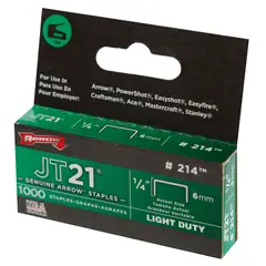 ARROW - Grapas 1/4" Plateado 1000 unidades