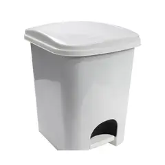 REYPLAST - Papelera de Plástico con Pedal Milan 13.3 litros Blanca