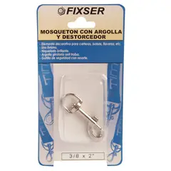 FIXSER - Mosquetón Argolla y Destorcedor 3/8x2 1 unid.