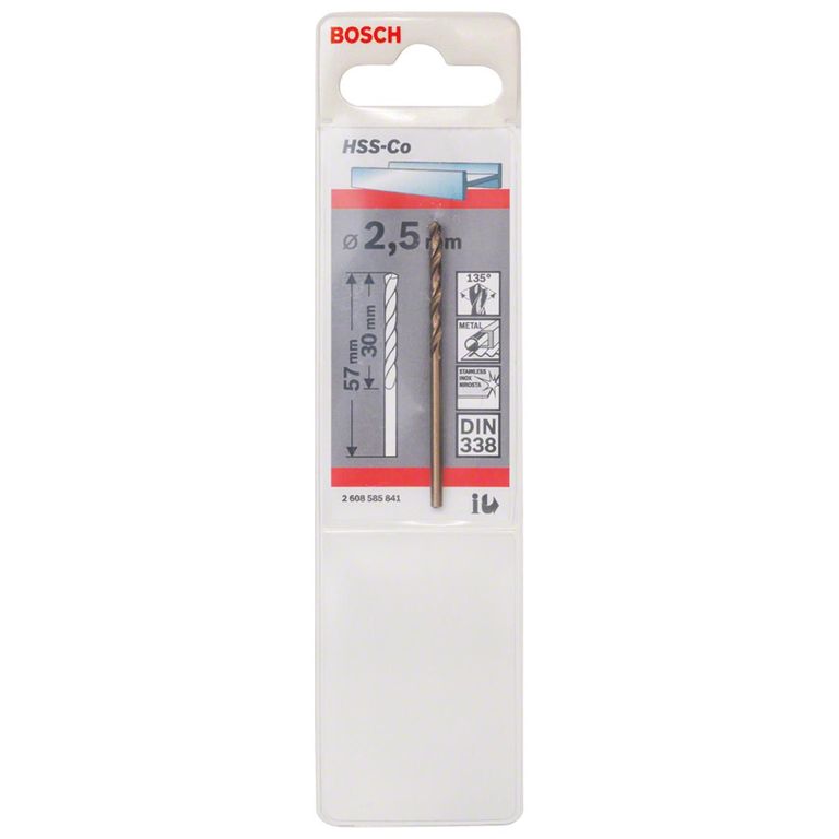 Broca de Cobalto para Metal 2.5x57 mm