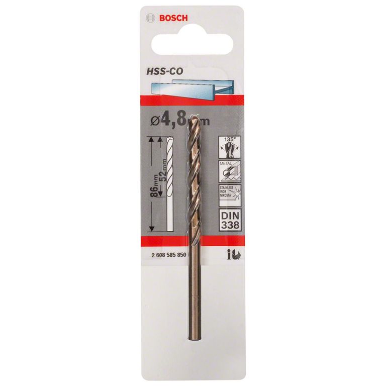 Broca de Cobalto para Metal 4.8x86 mm