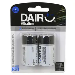 DAIRU - Pack de 2 Pilas Alcalinas C 1.5V