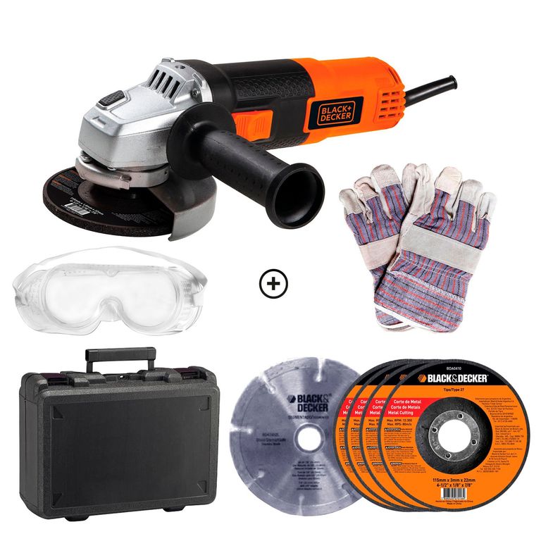 Amoladora Angular 4-1/2" 820W + 5 discos