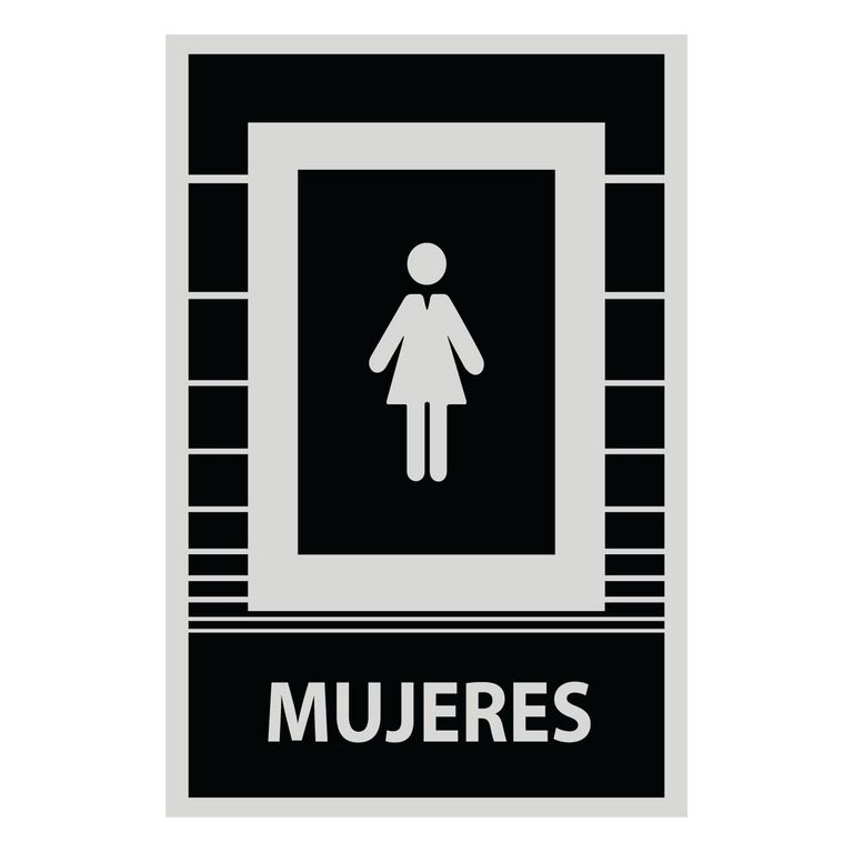 Señal de Baño Mujeres 15x22.5 cm.