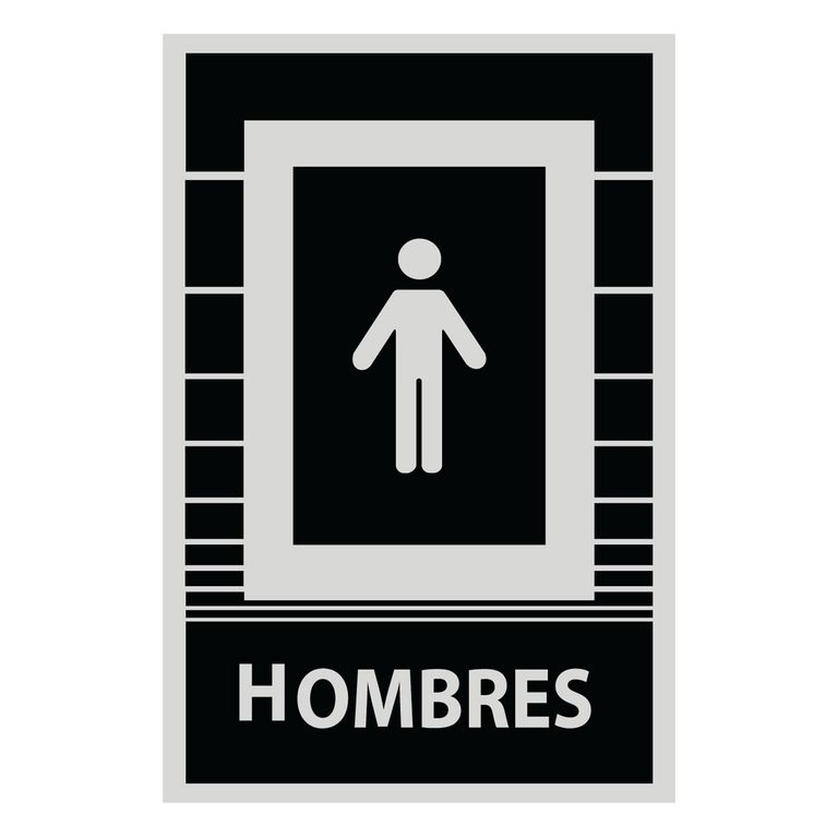 Señal de Baño Hombres 15x22.5 cm.