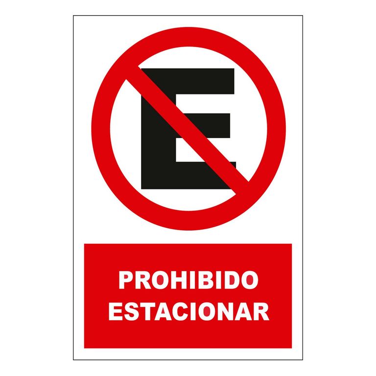 Señal de Prohibido Estacionar 15x22.5 cm