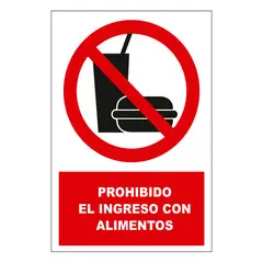 FIXSER - Señal de Prohibido el Ingreso de Alimentos 15x22.5 cm.