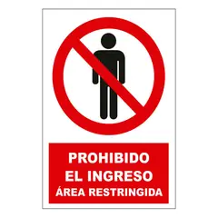 FIXSER - Señal de Prohibido el Ingreso Área Restringida 20x30 cm.