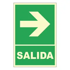 FIXSER - Señal de Ruta de Evacuación Derecha Fotoluminiscente 20x30 cm.