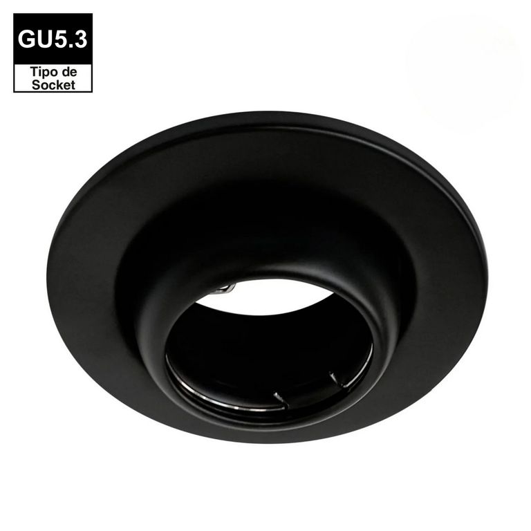 Spot Empotrable Ojo de Buey 11cm Negro con Socket GU5.3