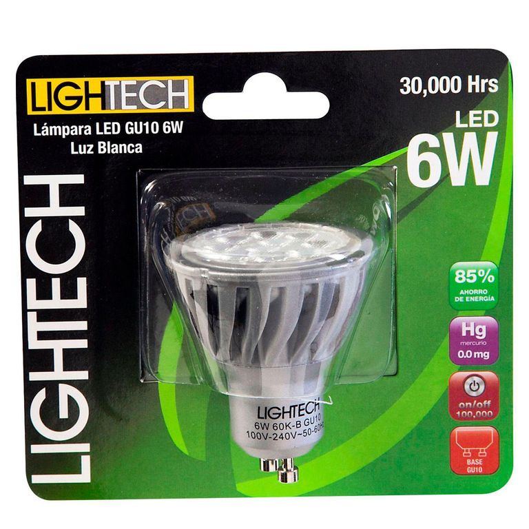 Foco Dicroico LED GU10 6W Luz Fría