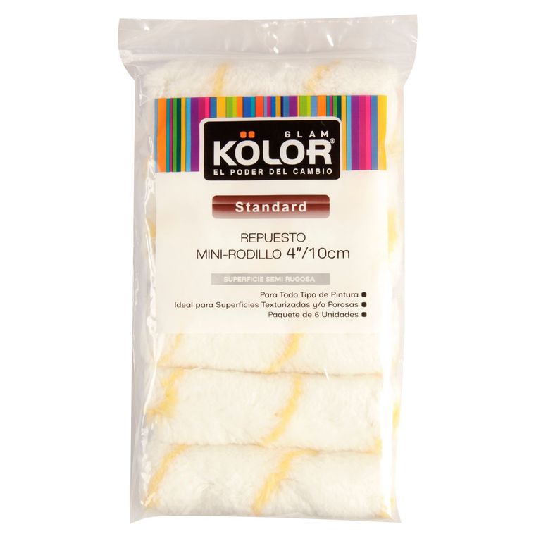 Pack 6 repuestos para mini rodillos 4''