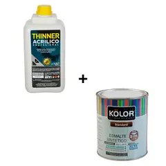undefined - Combo Esmalte sintético Estándar caoba 1 gl Kolor + Thiner acrílico profesional 3L Karson