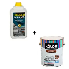 undefined - Combo Esmalte sintético Estándar marfil 1 gl Kolor + Thiner acrílico profesional 3L Karson