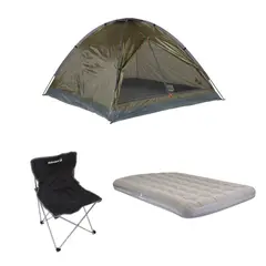KLIMBER - Carpa Para 4 + Colchón 2 Plazas + Silla Plegable