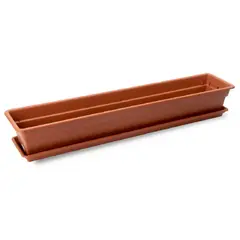 REYPLAST - Maceta Rectangular Durakotta con Base Naranja 76x14.7x