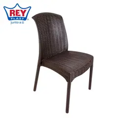 REYPLAST - Silla de Plástico tipo Ratan Marron