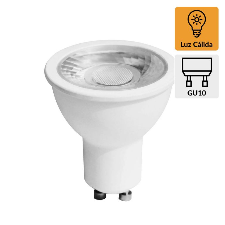 Foco Dicroico Led Cob 8W GU10 Dimerizable Luz Calida