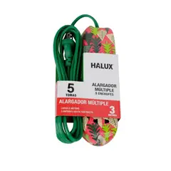 HALUX - Extensión eléctrica 5 Tomas Universal 3 Metros Navidad