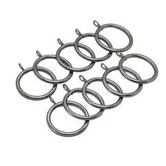 METALHSA - Set de 10 argollas fierro plateado para barra 35mm