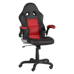 JUST HOME COLLECTION - Silla de Escritorio giratoria Rojo/Negro