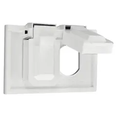 LEVITON - Placa Doble Hermetica Horizontal Blanco