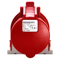 MENNEKES - Toma Visible 32AMP 3P+T 415V Rojo 6H IP44