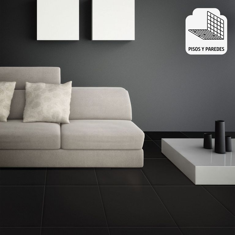 Cerámica Negro Liso 46X46cm 1.9m2 Diamante Negro