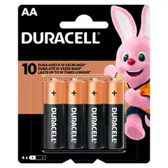 DURACELL - Pack de 4 pilas alcalinas AA 1.5V