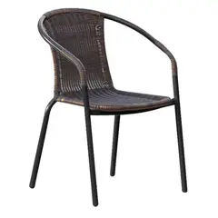 JUST HOME COLLECTION - Silla de Ratán Negro Apilable