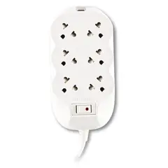 BTICINO - Extensión eléctrica 6 Tomas Universal + Tierra 3 Metros Blanco