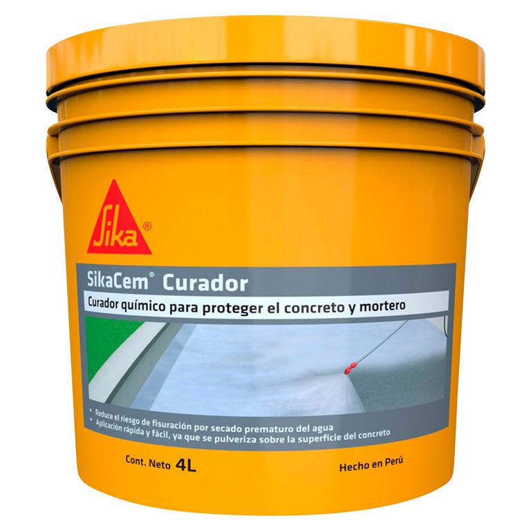 Sikacem Curador de Concreto | líquido incoloro de curado para concreto y mortero 4 L
