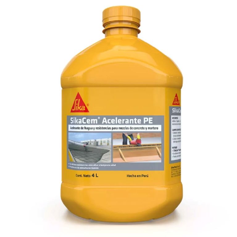 SikaCem Acelerante de Fraguado | Aditivo líquido para concreto y mortero 4 L