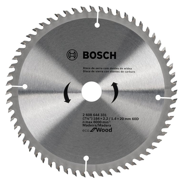 Disco de Sierra Circular Ecoline ø184x20mm 60 Dientes