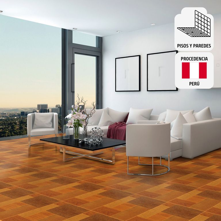 Cerámica Marrón Maderado 46X46cm 1.9m2 Parana