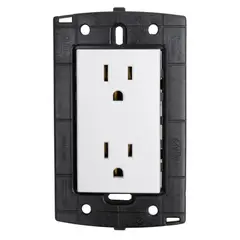 HALUX - Tomacorriente Doble Americana P/T Piano Quadra Blanco